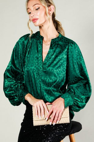 NUTCRACKER - ANIMAL PRINTED SATIN TOP