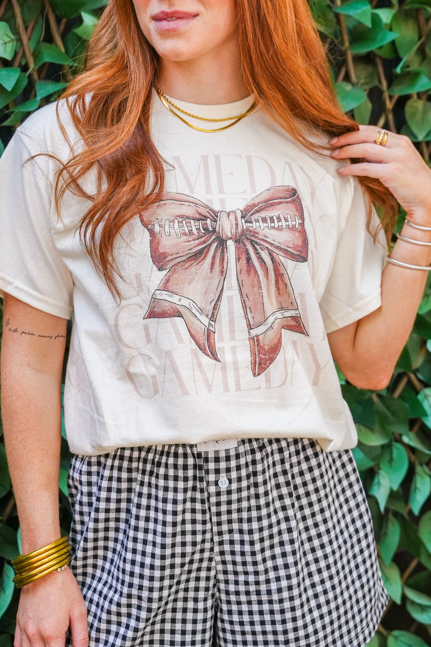 FOOTBALL BOW TEE