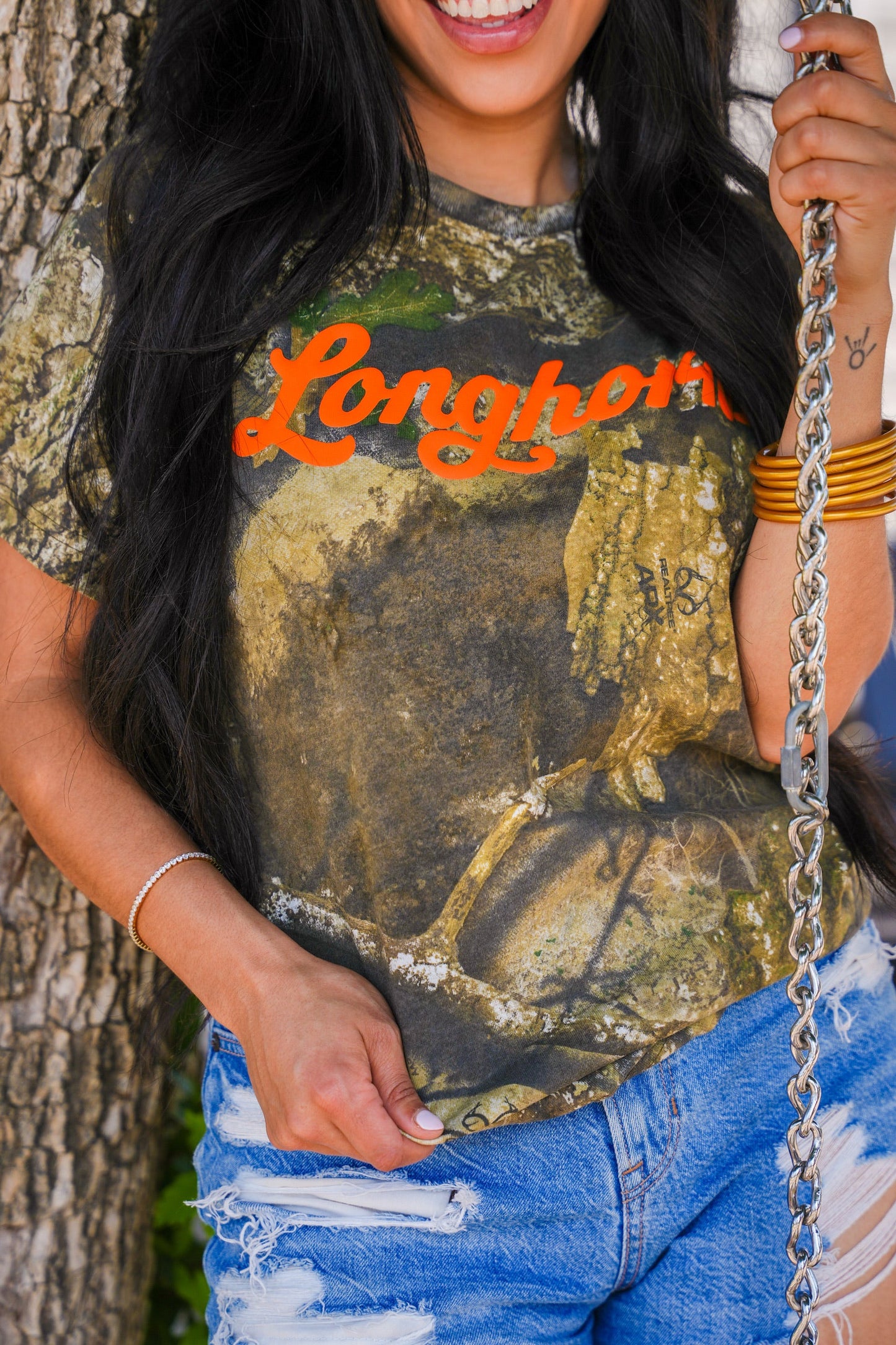 CUSTOM MASCOT SCRIPT CAMO TEE