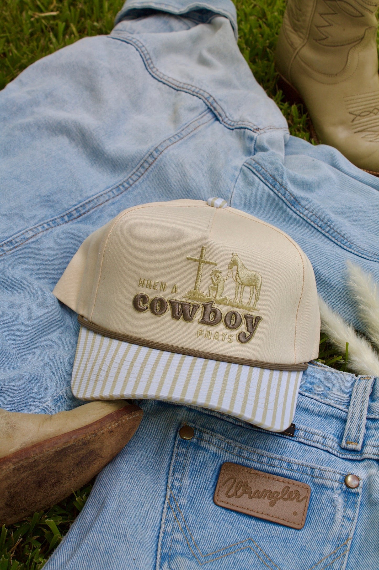 WHEN A COWBOY PRAYS CANVAS CAP