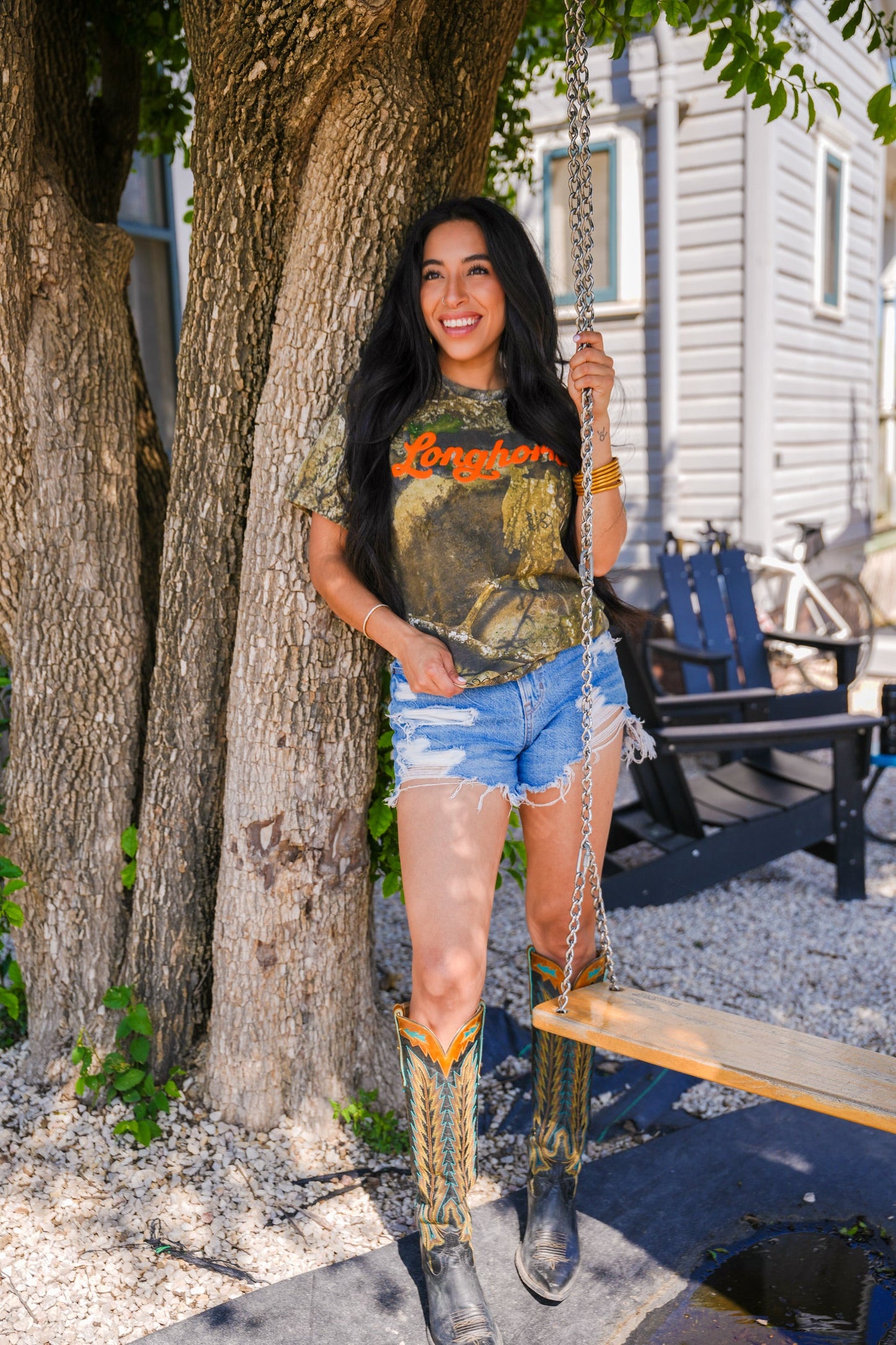 CUSTOM MASCOT SCRIPT CAMO TEE
