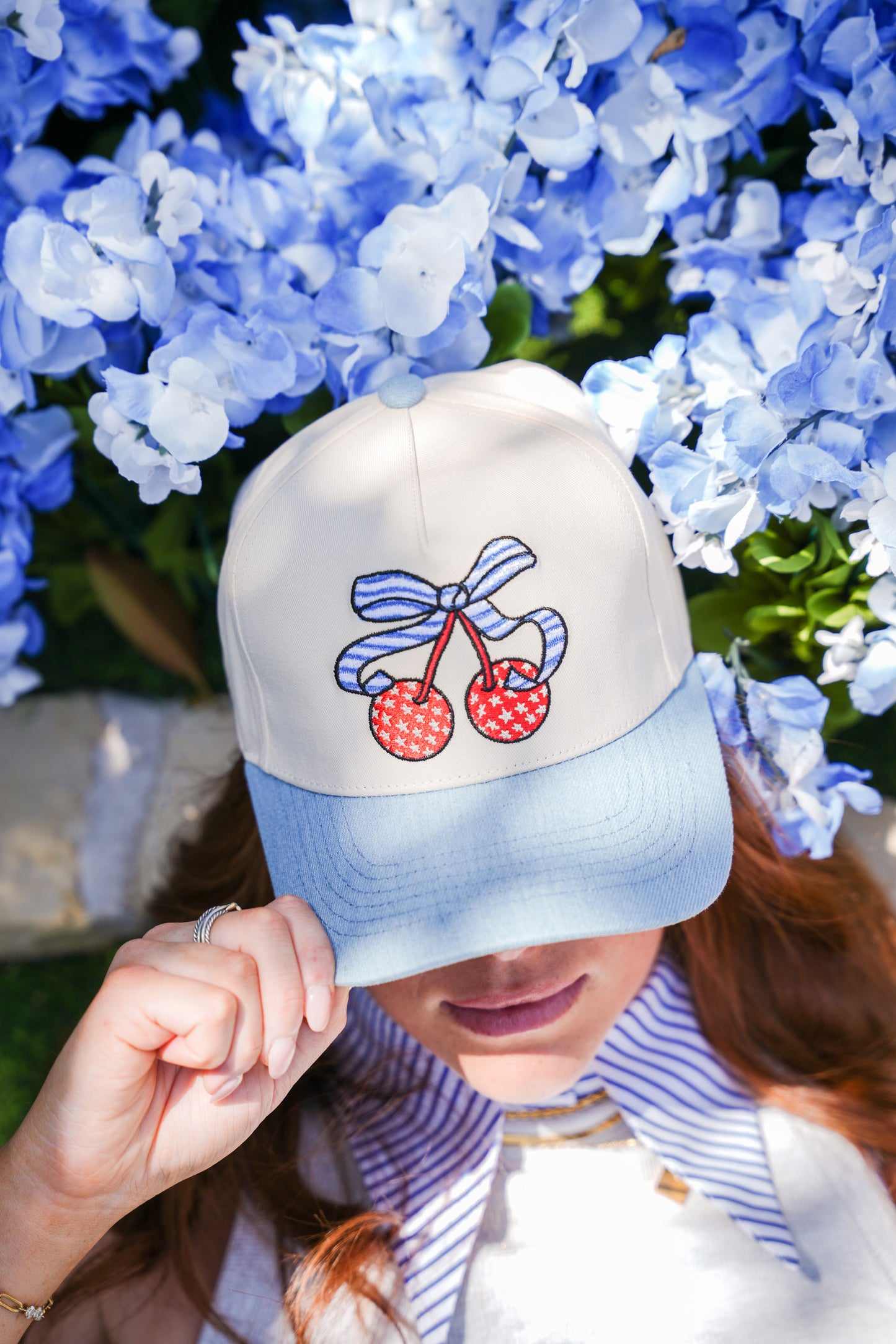 PATRIOTIC CHERRIES CANVAS CAP