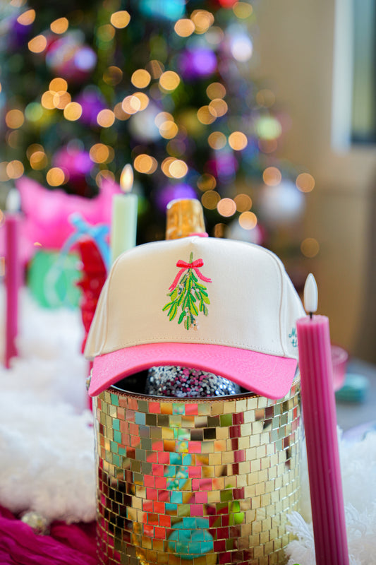 MEET ME UNDER THE MISTLETOE CANVAS CAP