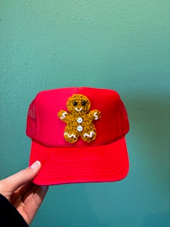 NUTCRACKER - RED TRUCKER WITH GINGERBREAD MAN