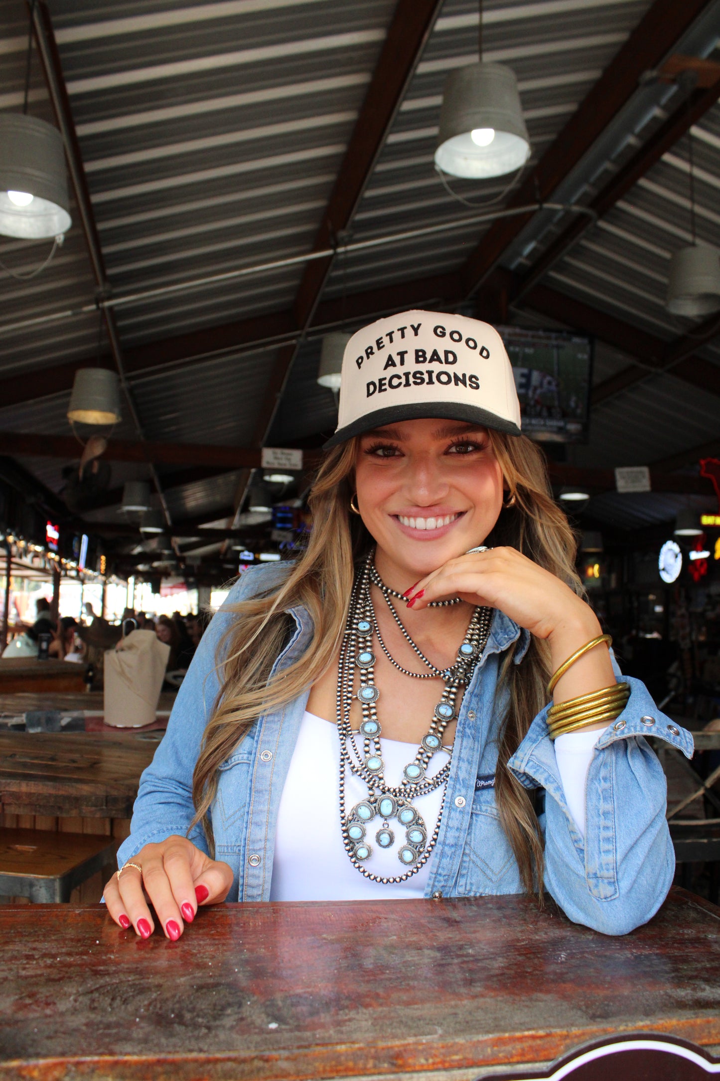 PRETTY GOOD AT BAD DECISIONS CANVAS CAP