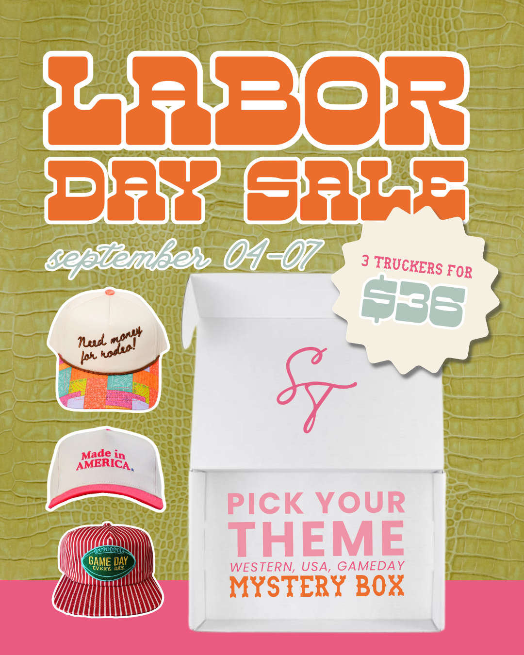 LABOR DAY TRUCKER HAT MYSTERY BOX