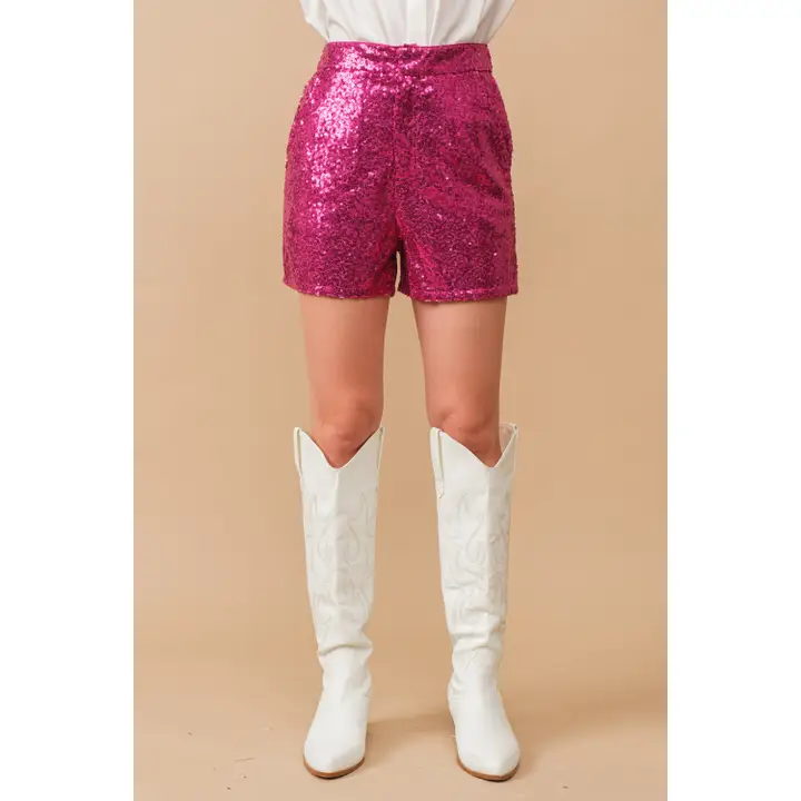 NUTCRACKER - SEQUIN ZIP UP ELASTIC BACK SHORTS