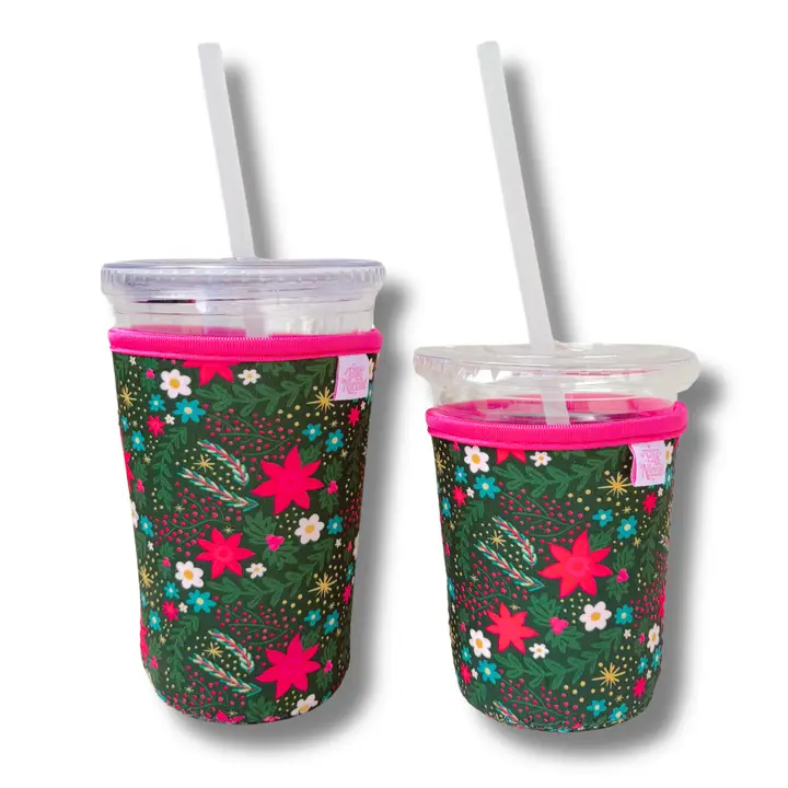 NUTCRACKER - HOLIDAY POINSETTIA ICED COFFEE SLEEVE
