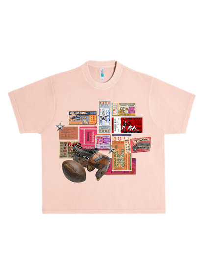 FOOTBALL TICKET COLLAGE TEE | CREWNECK