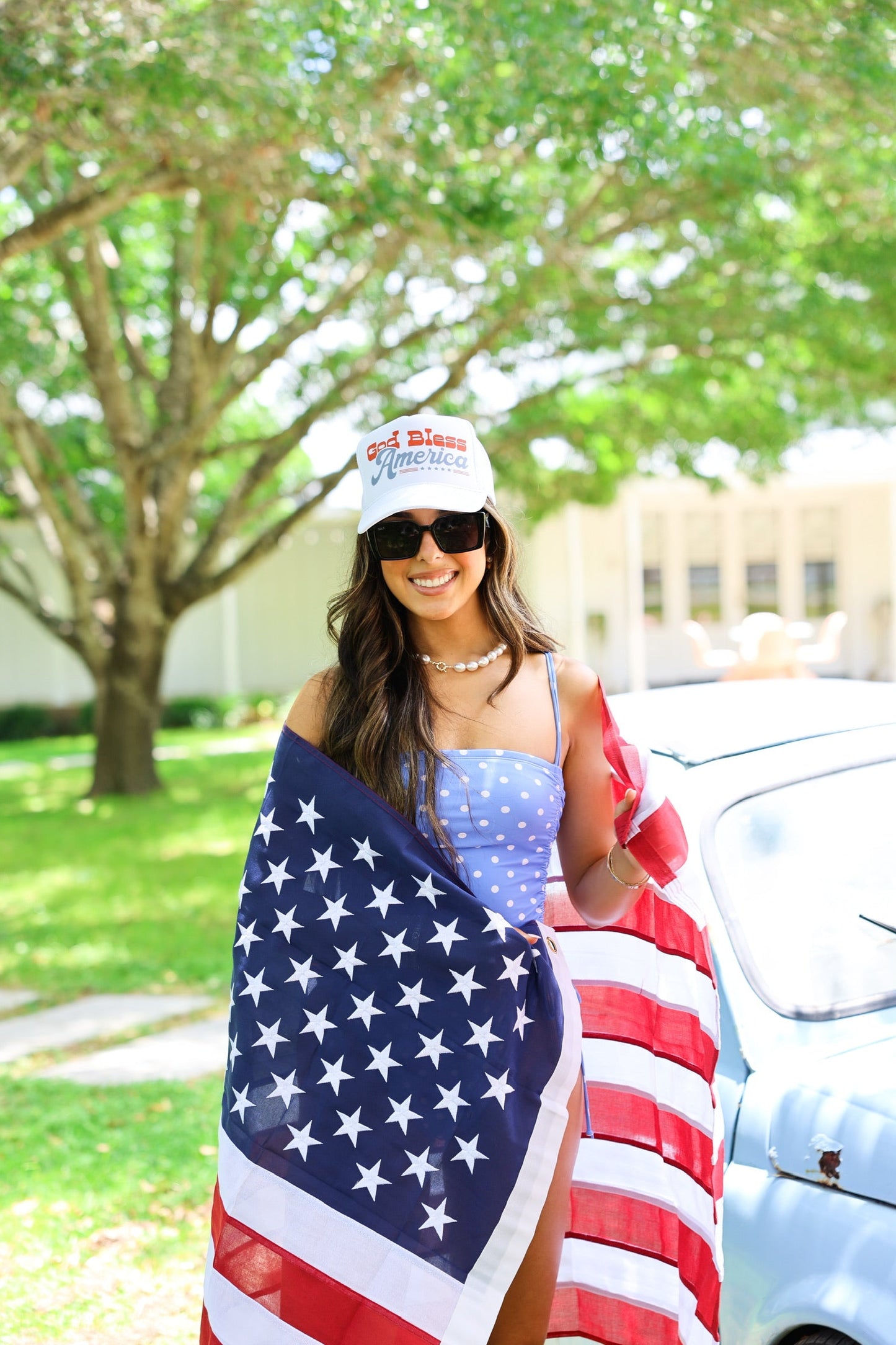 GOD BLESS AMERICA TRUCKER HAT | CANVAS CAP