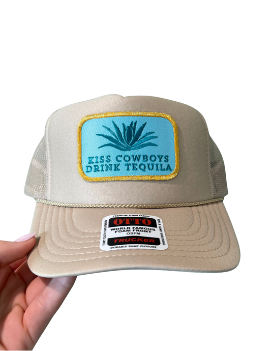 KISS COWBOYS DRINK TEQUILA TRUCKER HAT