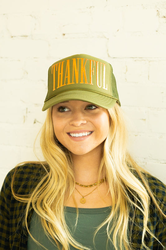 THANKFUL PUFF TRUCKER HAT