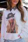 GINA DESIGNER COWGIRL CREWNECK