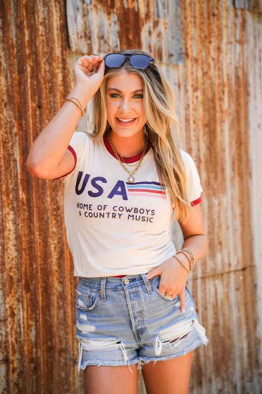 USA HOME OF THE COWBOYS TEE