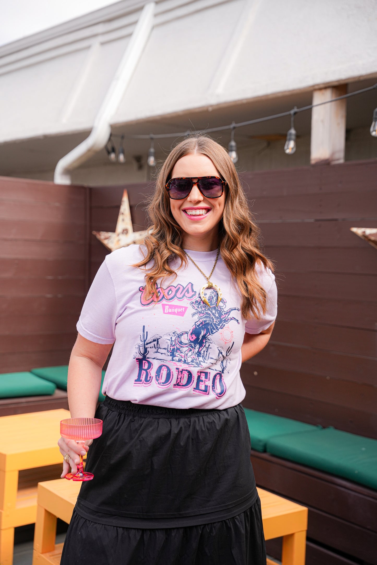 PINK COORS RODEO TEE