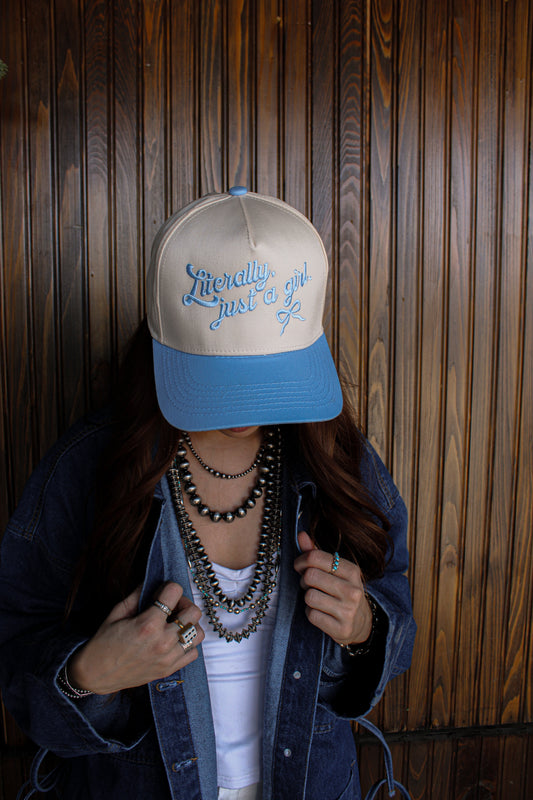LITERALLY JUST A GIRL CANVAS CAP