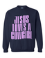 JESUS LOVES A COWGIRL TEE | CREWNECK