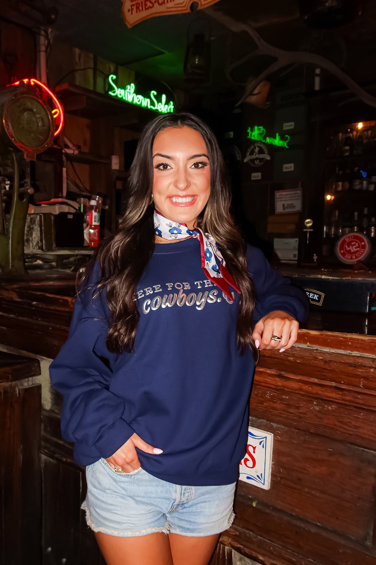 HERE FOR THE COWBOYS CREWNECK