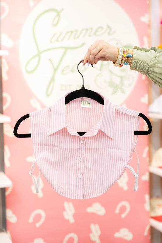 PINK & WHITE STRIPED COLLAR