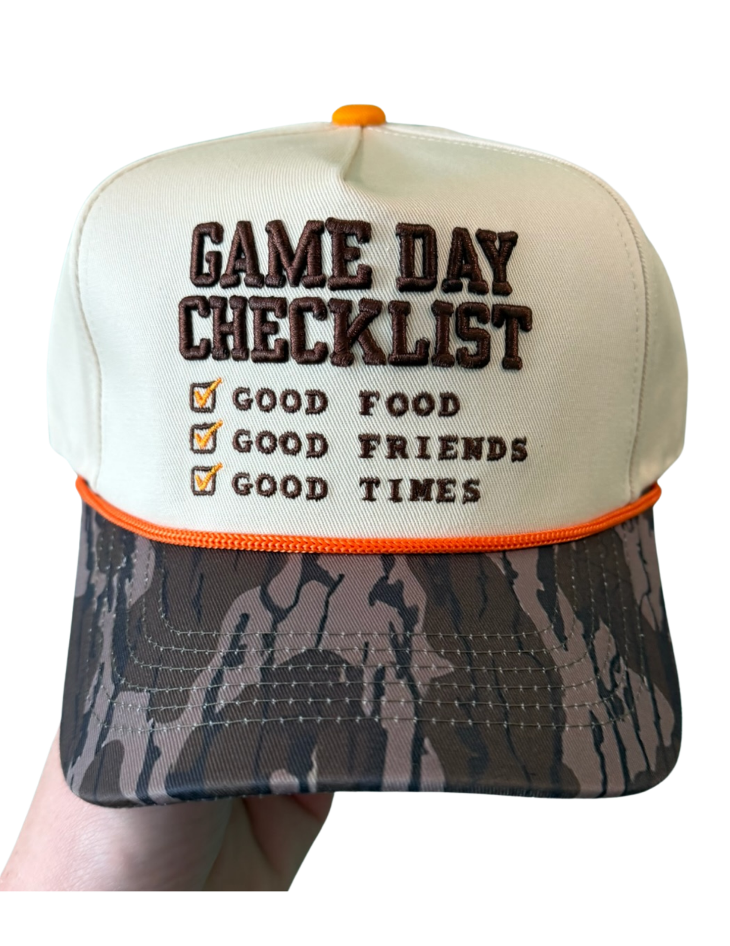 GAME DAY CHECK LIST CANVAS CAP