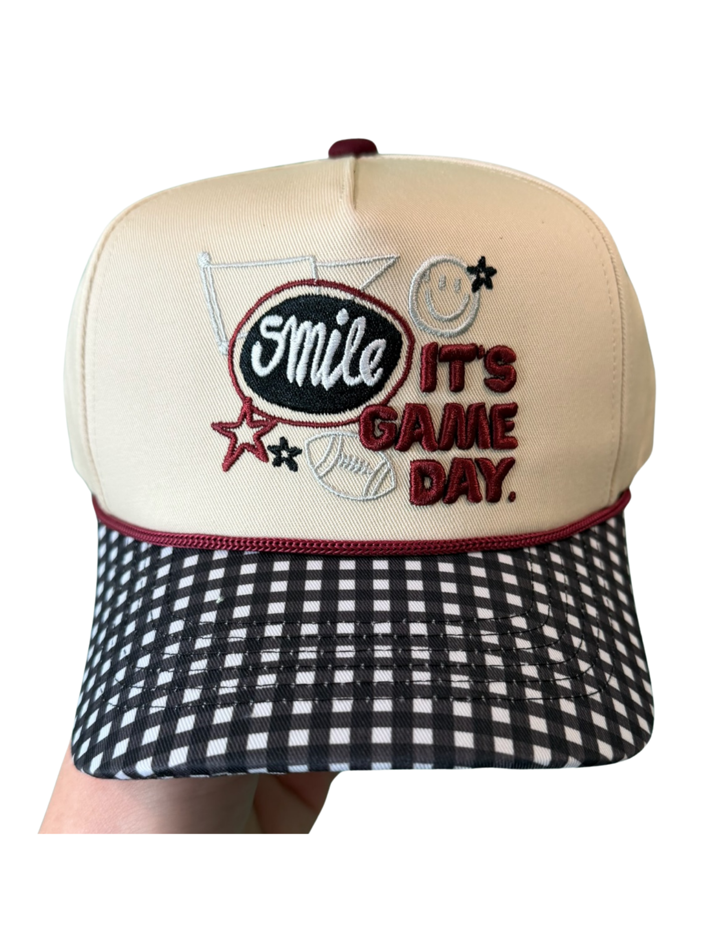 SMILE, IT’S GAME DAY CANVAS CAP
