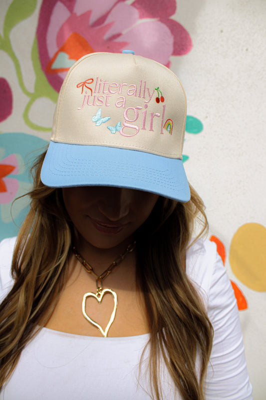 LITERALLY JUST A GIRL ICON CANVAS CAP