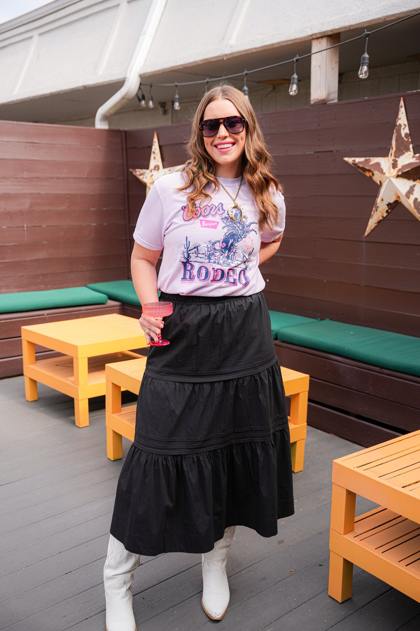 PINK COORS RODEO TEE