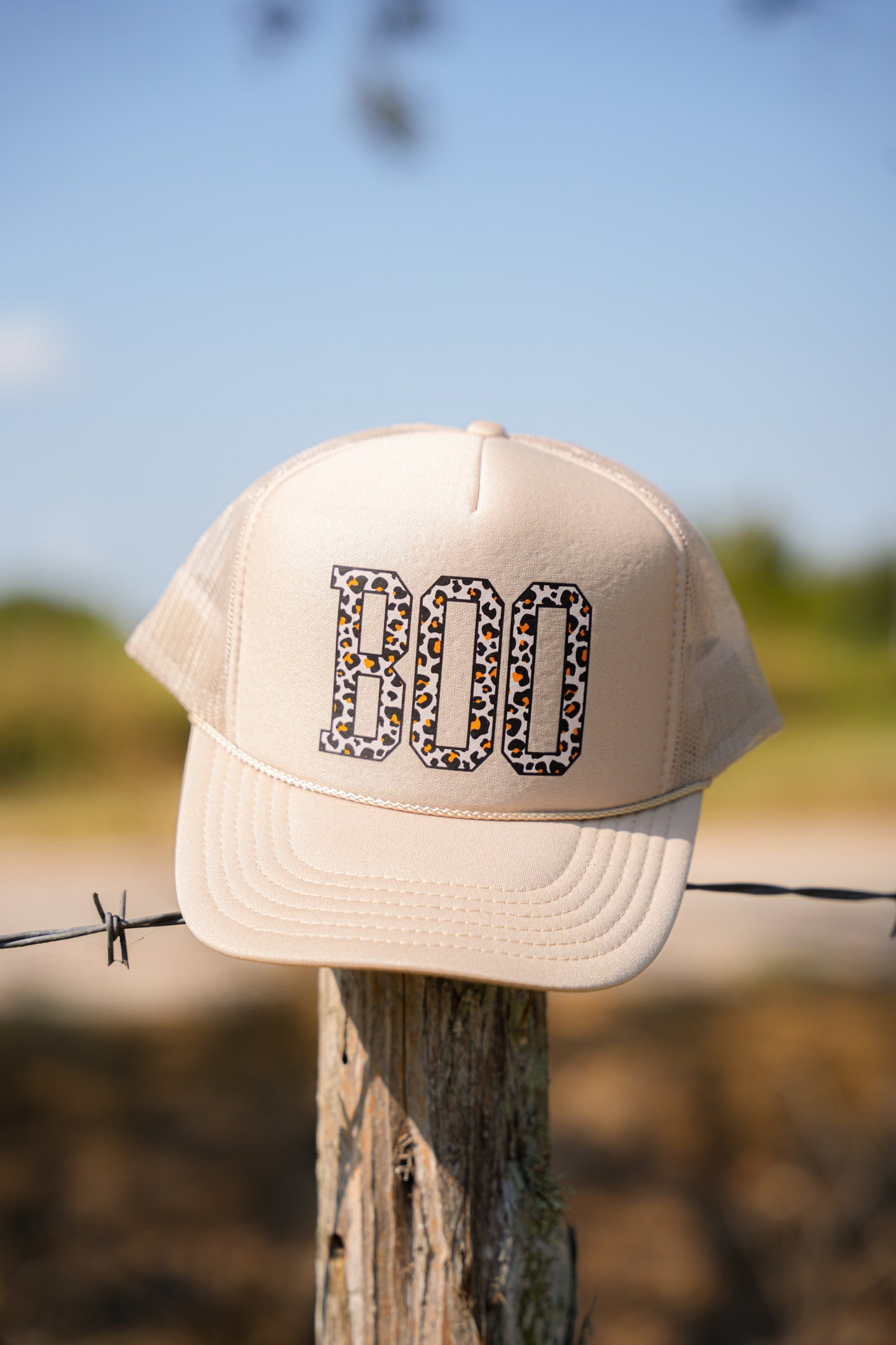 BOO LEOPARD TRUCKER HAT