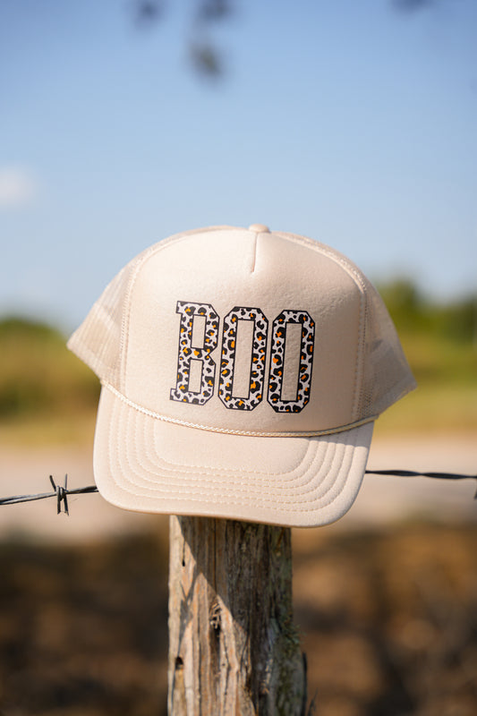 BOO LEOPARD TRUCKER HAT