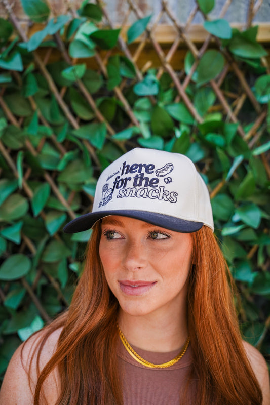 HERE FOR THE SNACKS CANVAS CAP