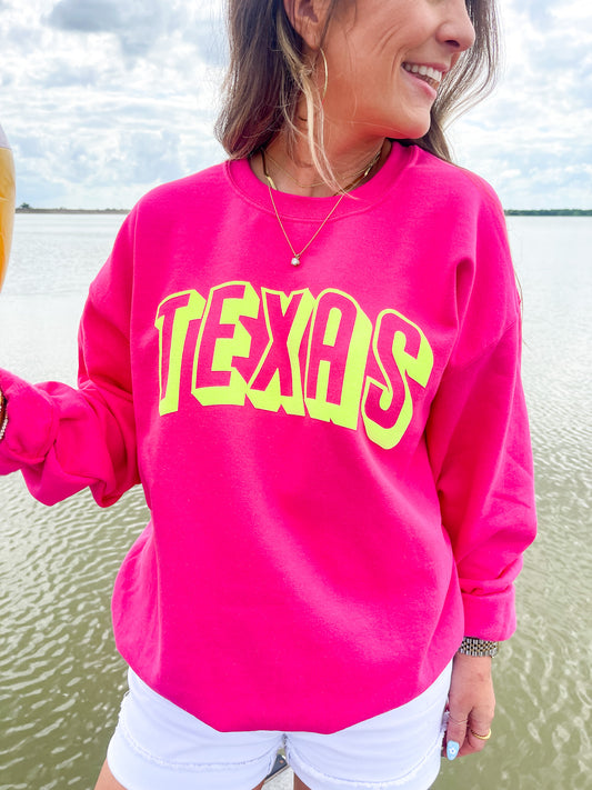 Hot Pink Texas Sweatshirt