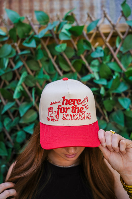HERE FOR THE SNACKS CANVAS CAP