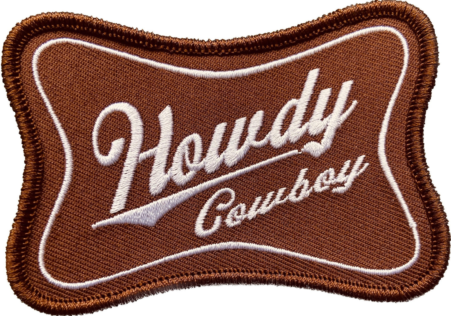 Howdy Cowboy Patch - Brown