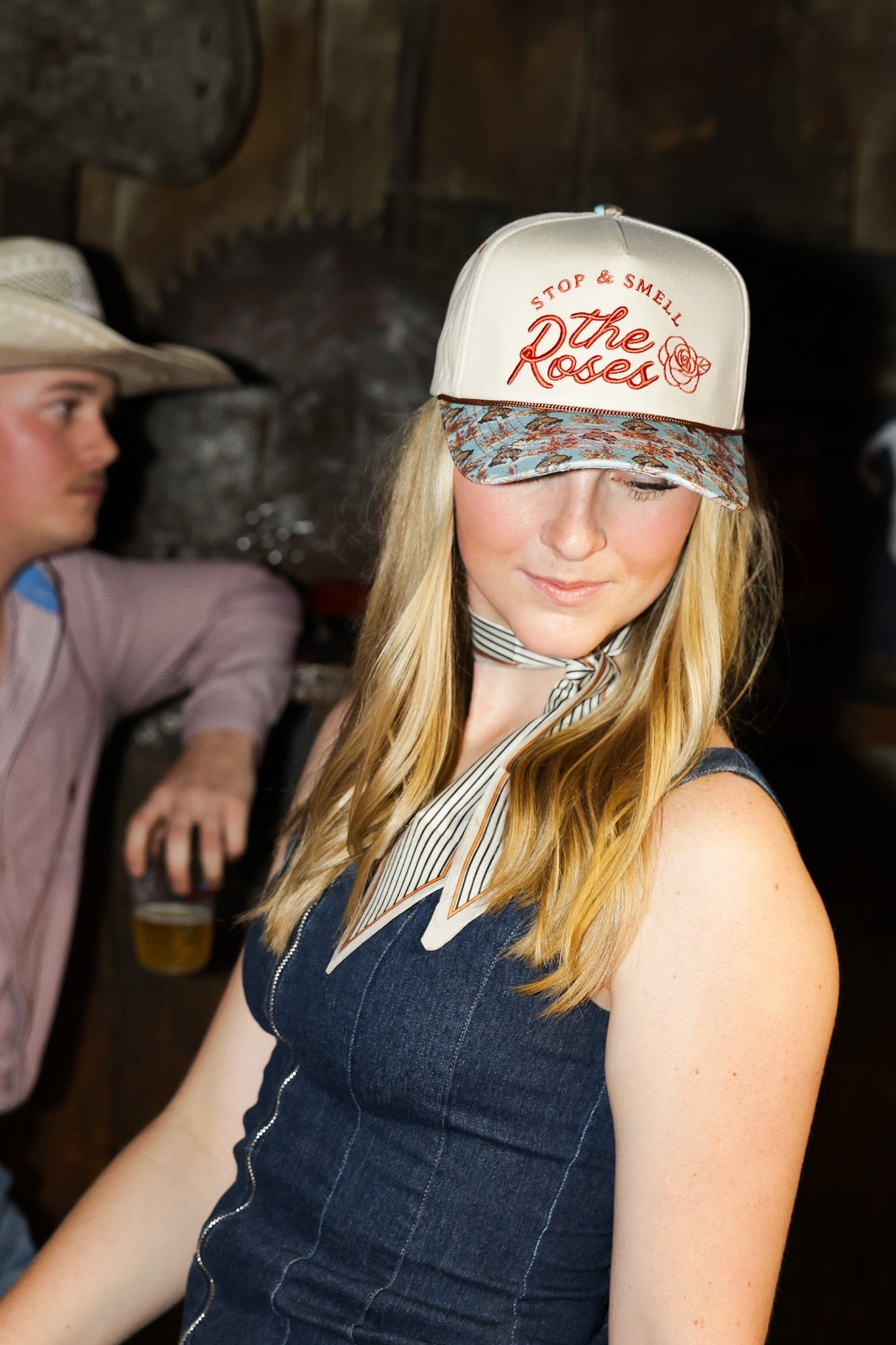 SMELL THE ROSES CANVAS CAP
