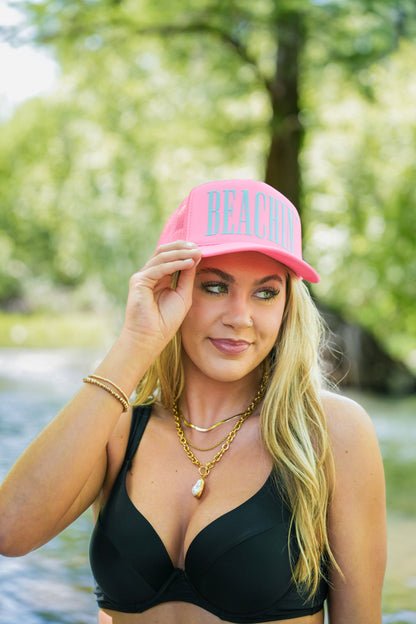 BEACHIN' TRUCKER HAT | CANVAS CAP