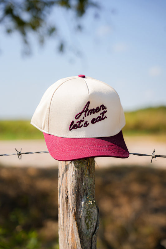 AMEN, LET'S EAT CANVAS CAP (OCT SHIP)