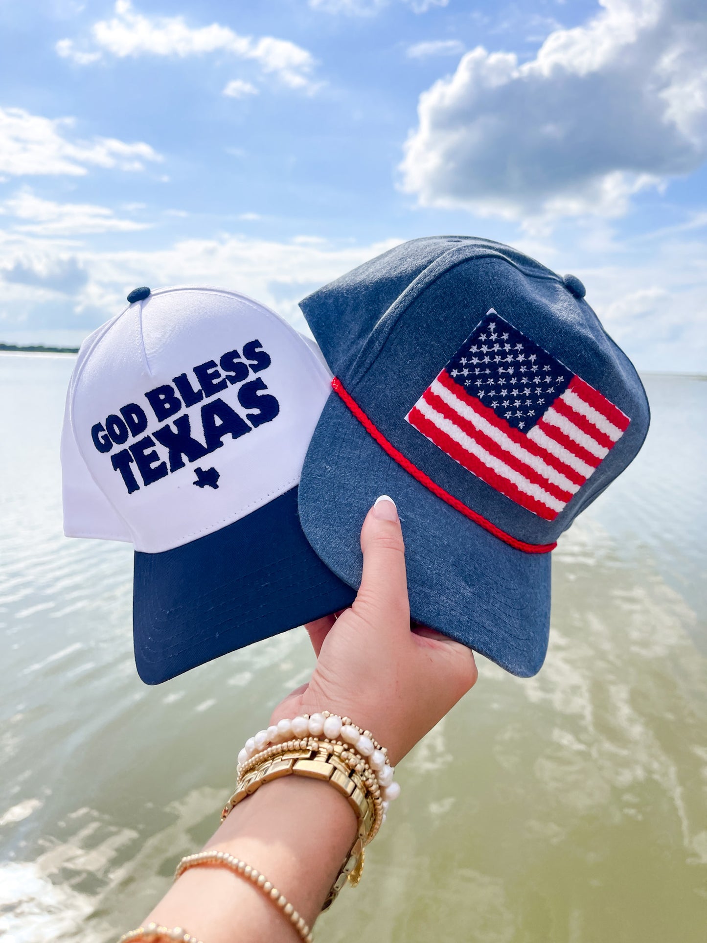 God Bless Texas Embroidered Cap