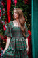 NUTCRACKER - HUNTER GREEN, CHRISTMAS PLAID, BUBBLE SLEEVE DRESS