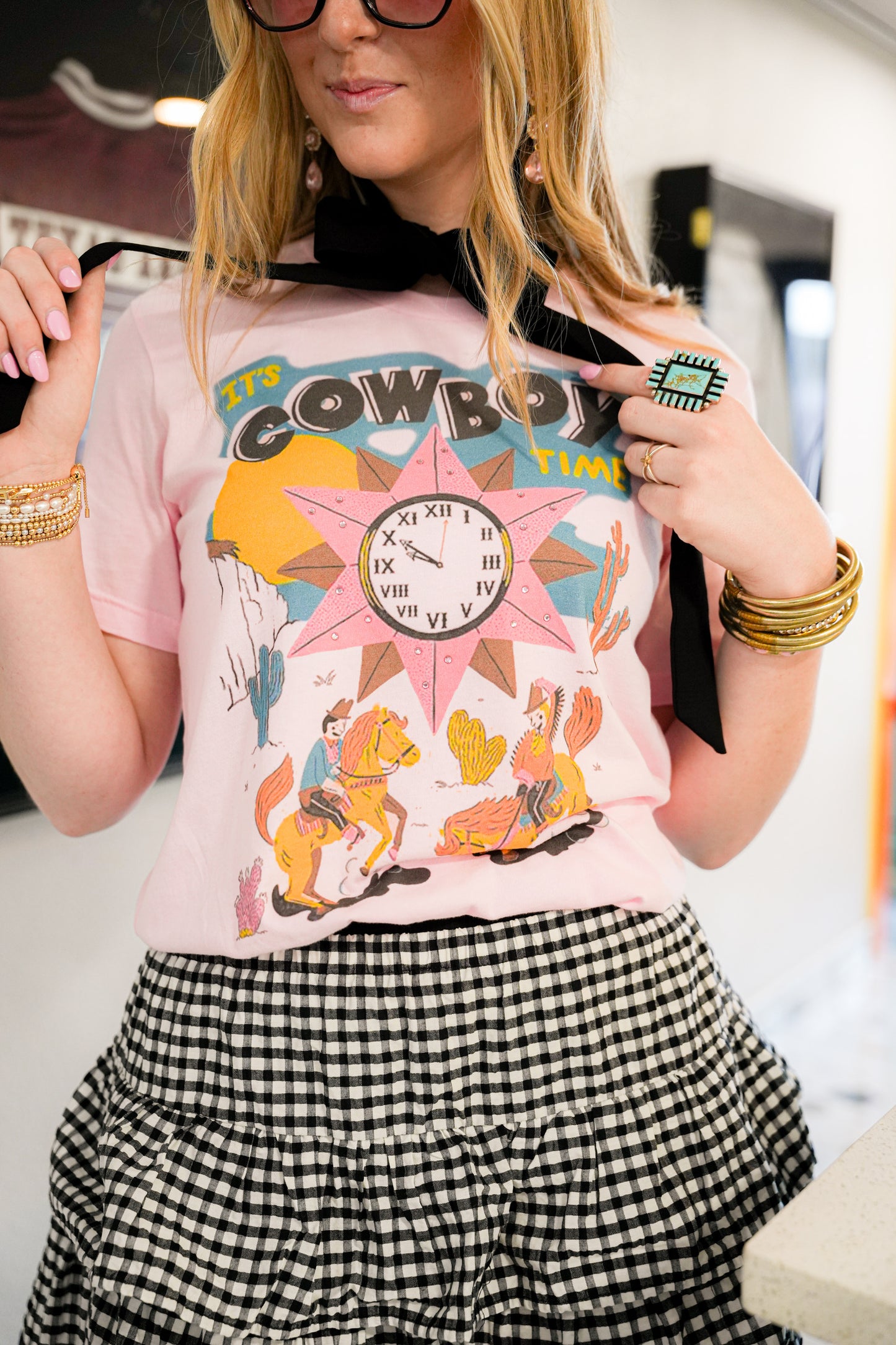 GINA IT'S COWBOY TIME TEE | CREWNECK