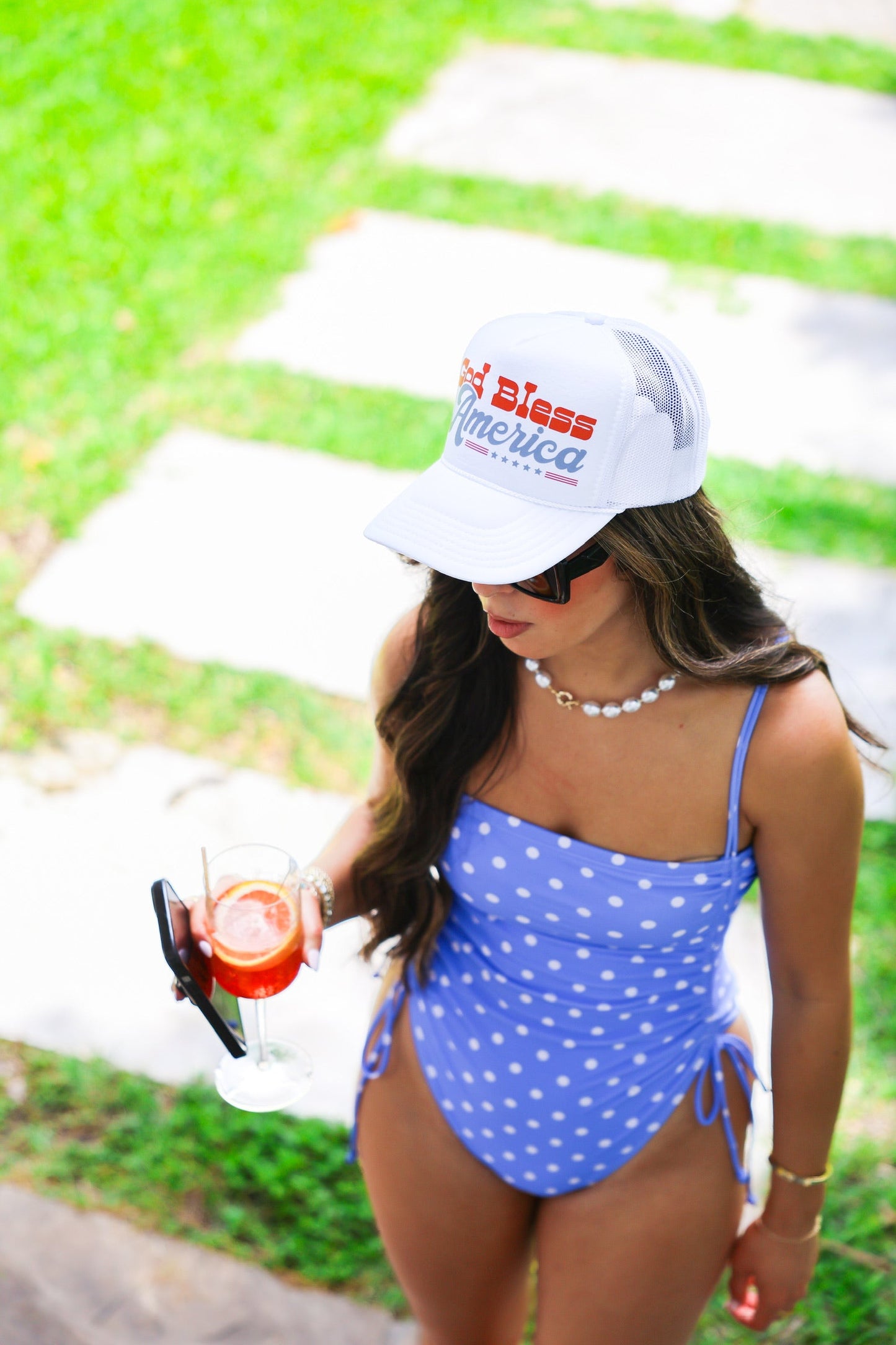 GOD BLESS AMERICA TRUCKER HAT | CANVAS CAP