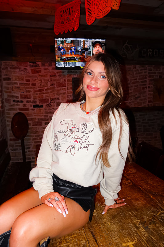 OH SHOOT EMBROIDERED CREWNECK