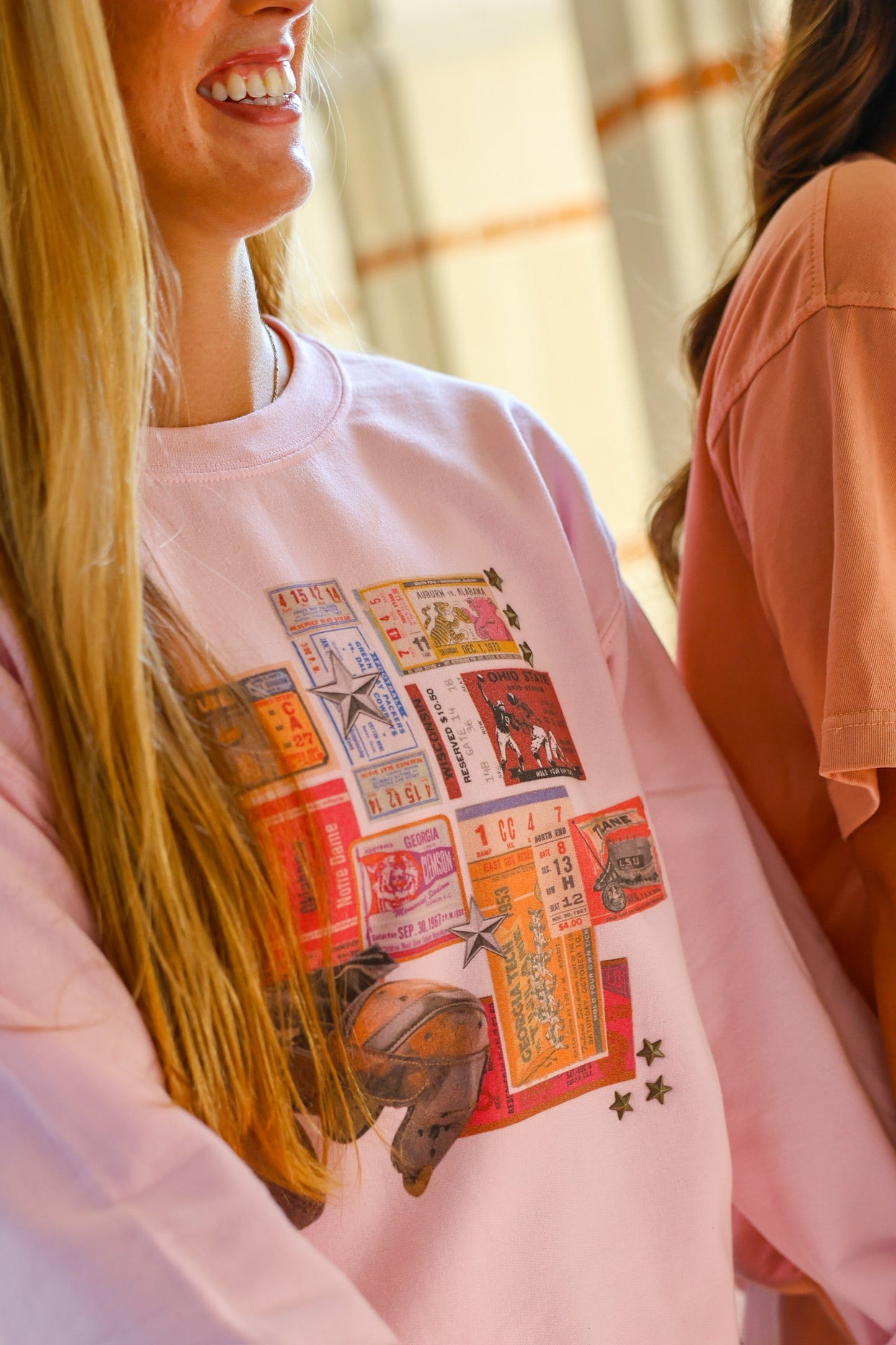 FOOTBALL TICKET COLLAGE TEE | CREWNECK