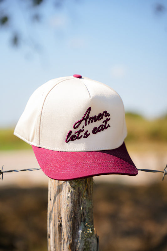 AMEN, LET'S EAT CANVAS CAP (OCT SHIP)