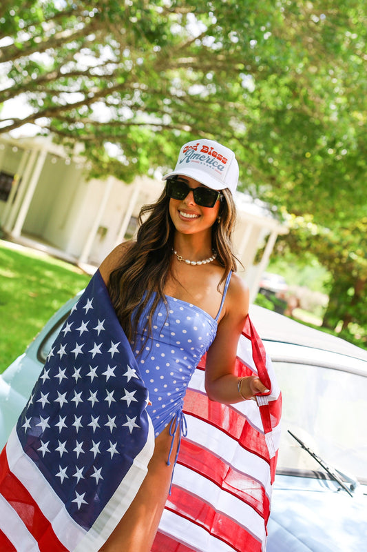 GOD BLESS AMERICA TRUCKER HAT | CANVAS CAP