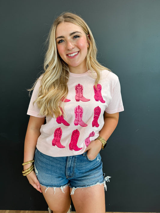Pink Cowgirl Boots Tee