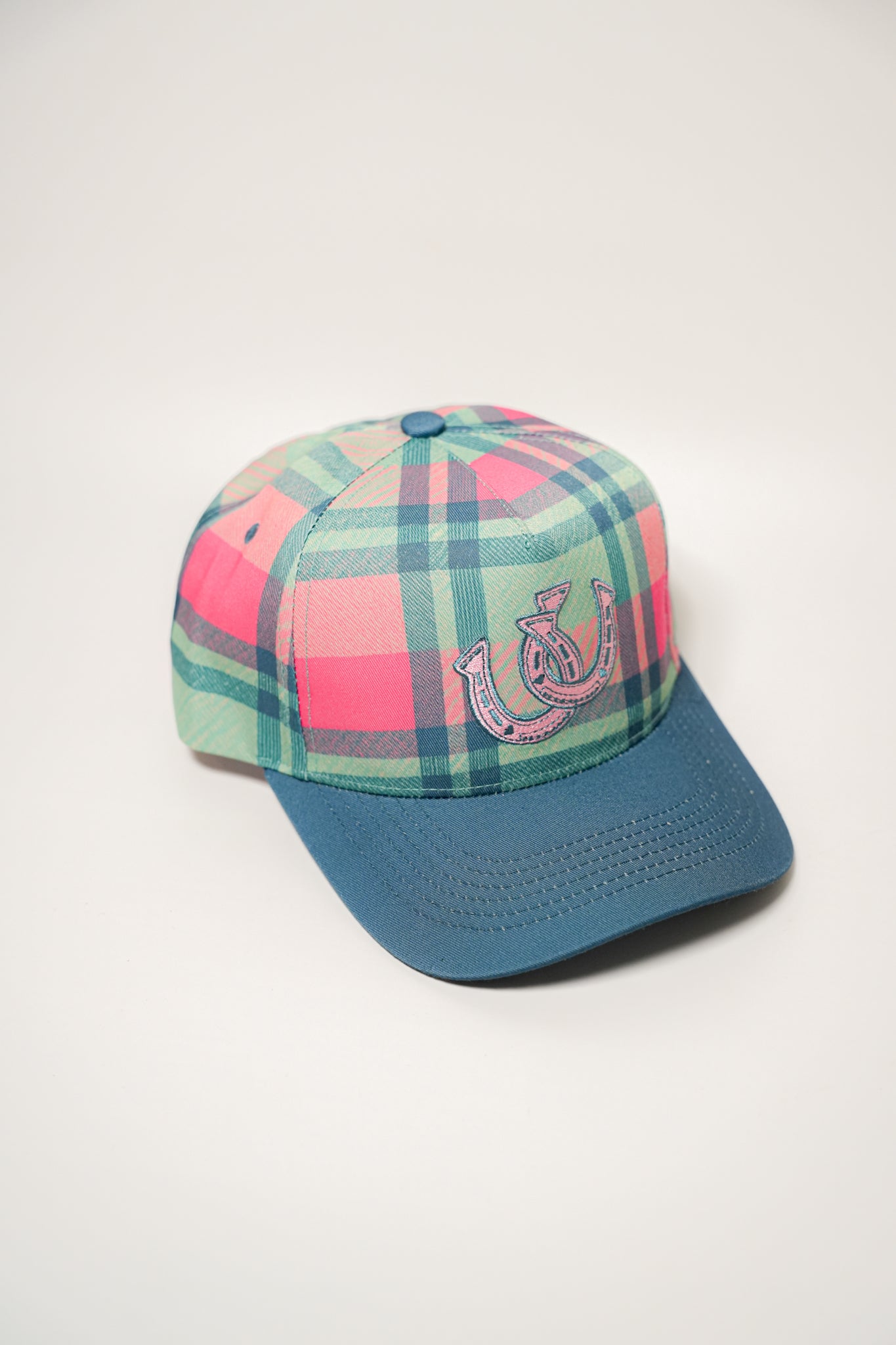 PLAID HORSESHOE CANVAS CAP