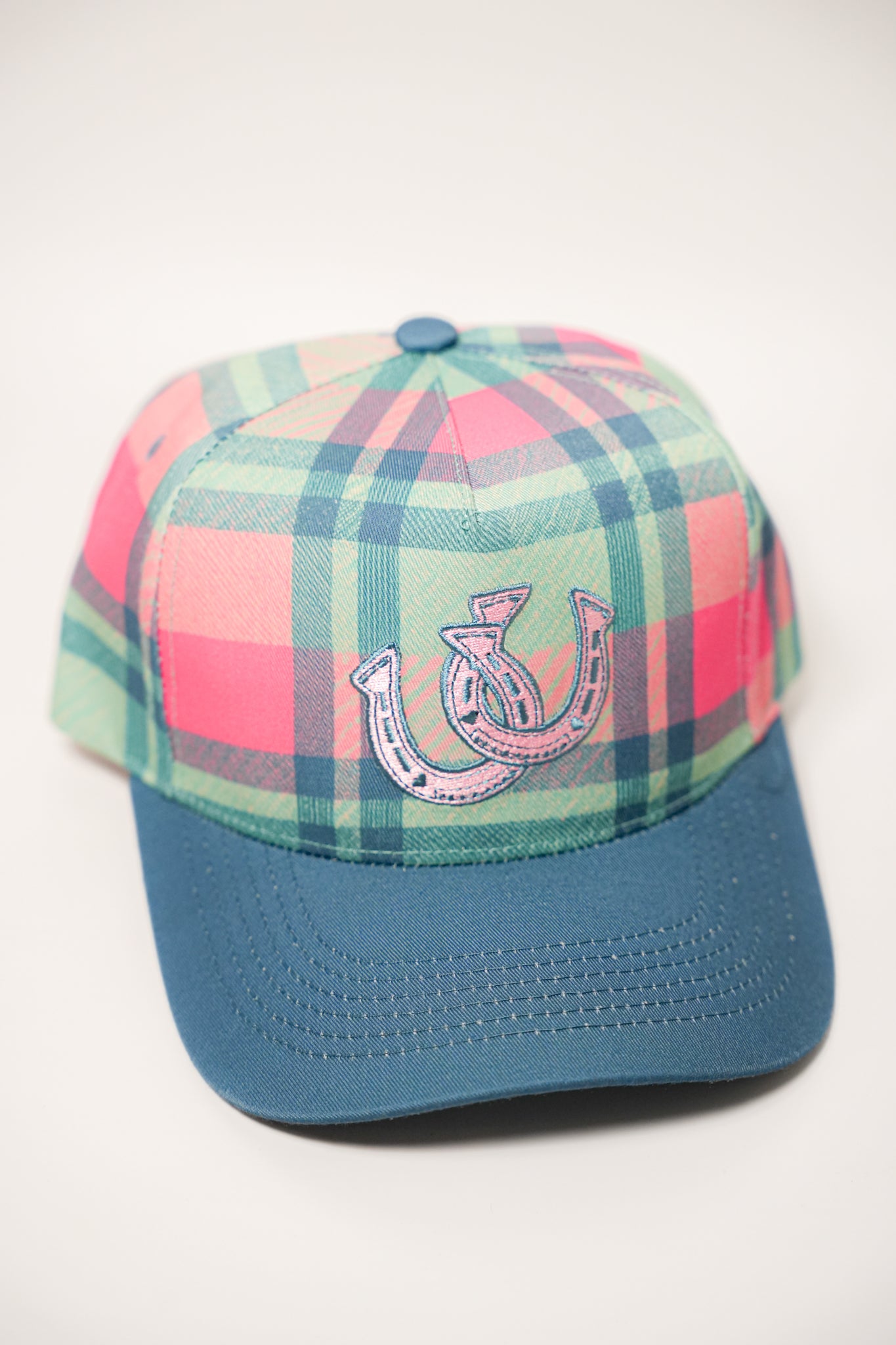 PLAID HORSESHOE CANVAS CAP