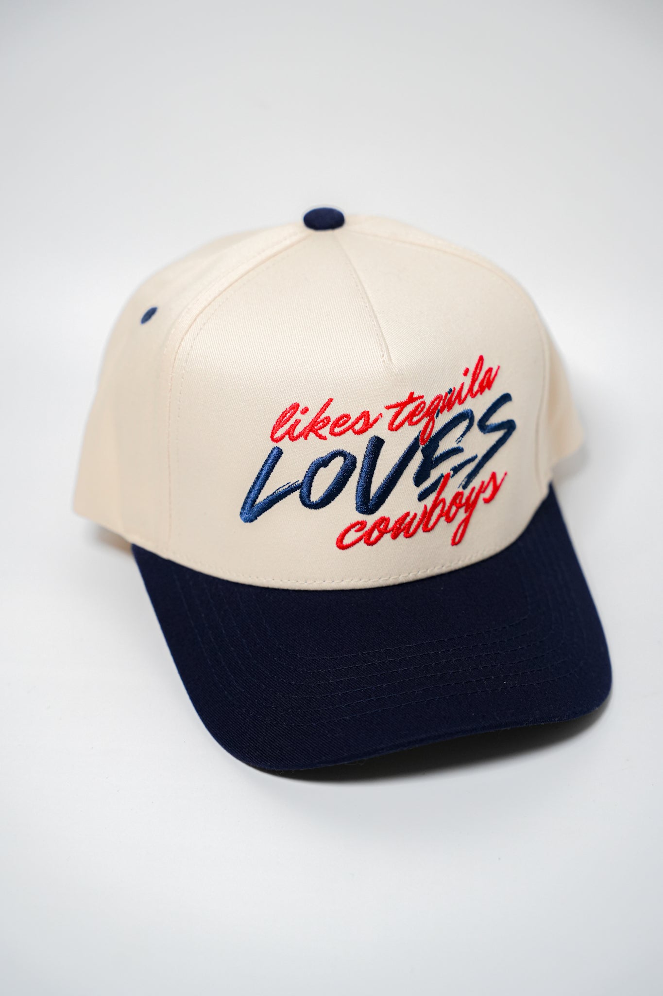 LIKES TEQUILA LOVES COWBOYS CANVAS CAP