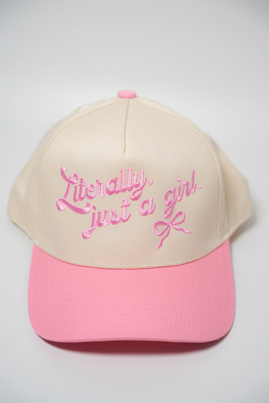 LITERALLY JUST A GIRL CANVAS CAP