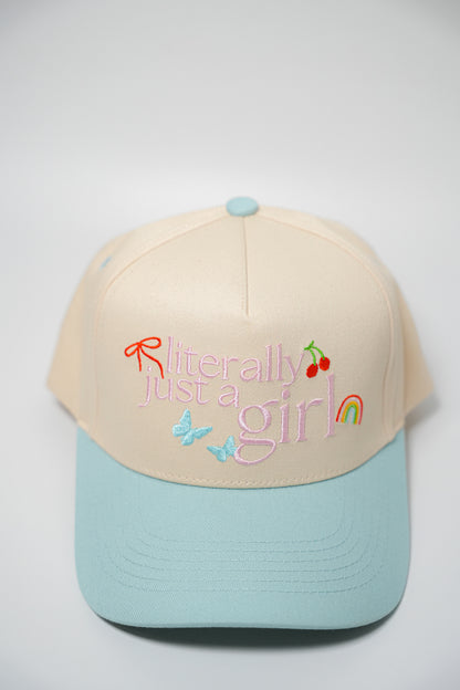 LITERALLY JUST A GIRL ICON CANVAS CAP